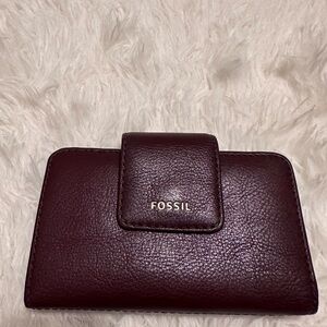 Fossil Dark Burgundy Leather Wallet
